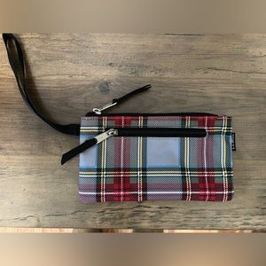 LL Bean Everyday Lightweight Clutch Grey Stewart Plaid